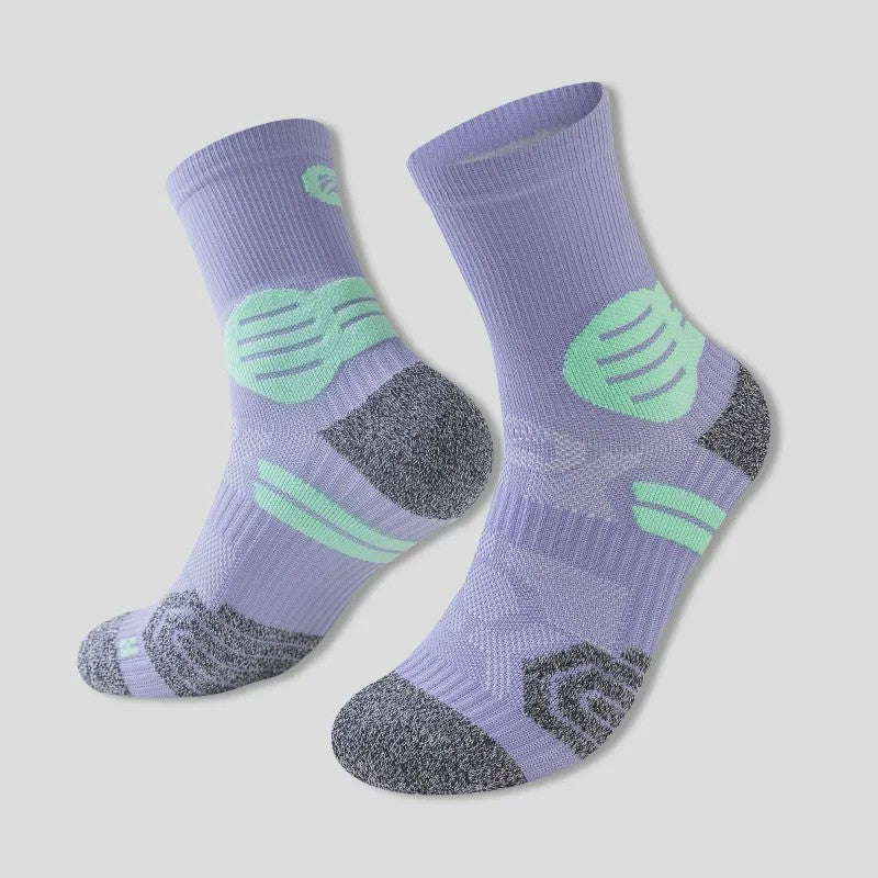 Chaussettes de compression à rayures contrastées (3 paires) - Violet + Orange + Noir - EU40-45 (US7-12) - image 2