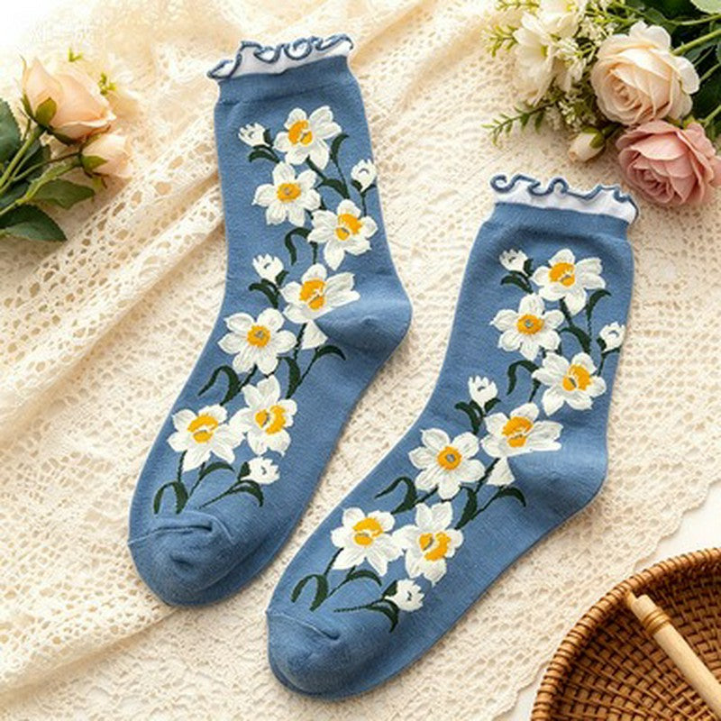 Chaussettes Daisy Ruffle Everyday Crew (5 paires) - Bleu - 40 (US2-7) - image 3