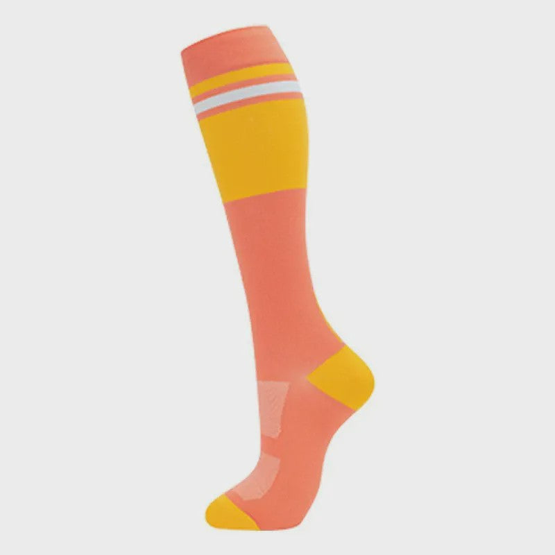 Chaussettes de compression rétro à blocs de couleurs (4 paires) - Orange - S/M - image 6