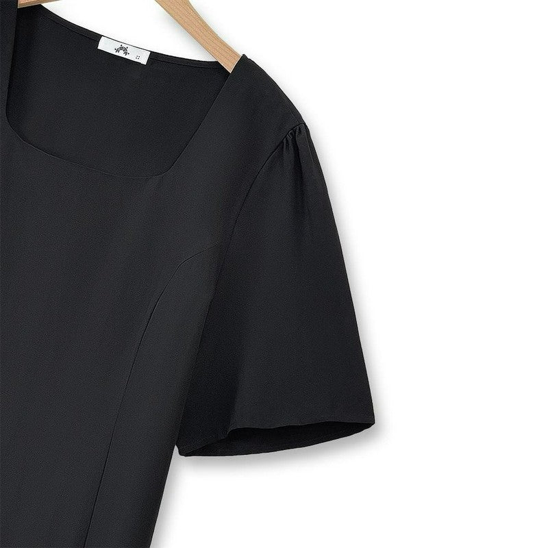 Ensemble pantalon deux pièces minimaliste à col carré et jambes larges - image 5