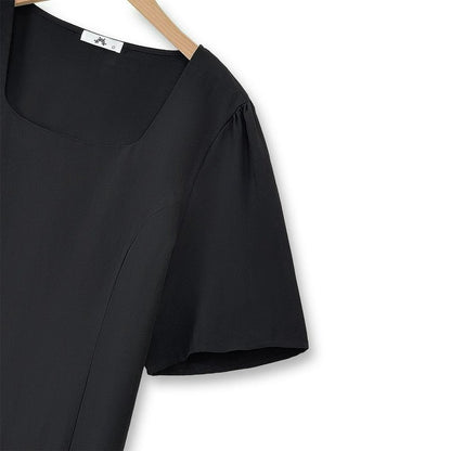 Ensemble pantalon deux pièces minimaliste à col carré et jambes larges - image 5