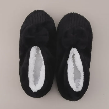 Chaussettes-chaussons en peluche à nœud lavande - Noir - EU36-40(US3-7) - image 8