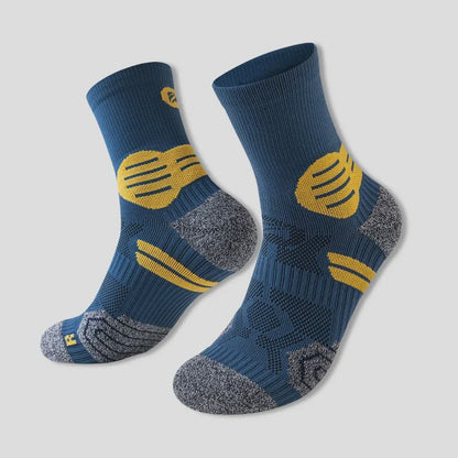 Chaussettes de compression à rayures contrastées (3 paires) - Bleu foncé - EU40-45 (US7-12) - image 1
