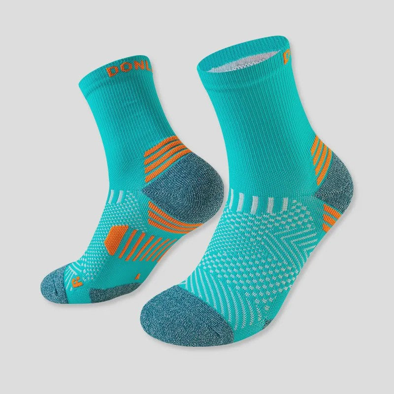 Chaussettes de compression quart de cercle à blocs de couleur néon (6 paires) - Bleu - UE35-39 (US2-6) - image 2