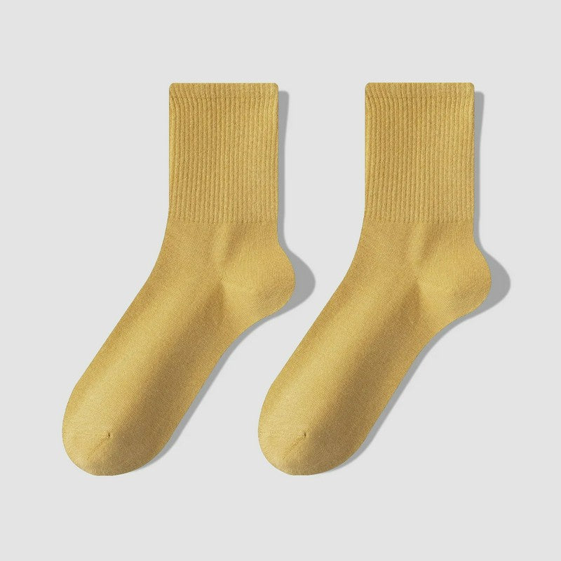 Chaussettes courtes en coton mélangé pour tous les jours (7 paires) - Jaune - EU39-43(US6-9) - image 5