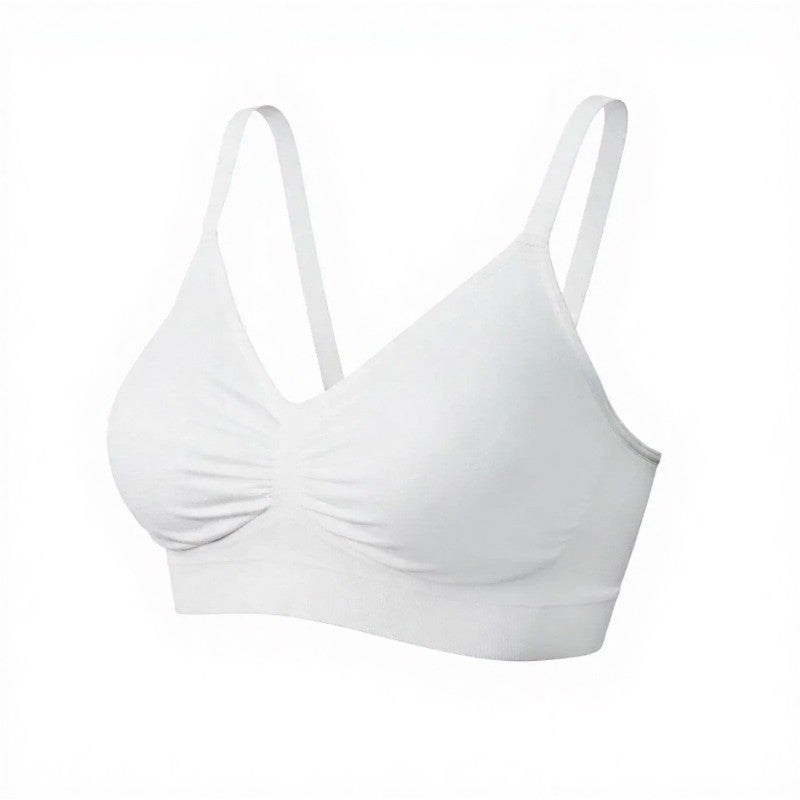 Soutien-gorge sans armatures froncé et sans coutures - Blanc - 3XL - image 4