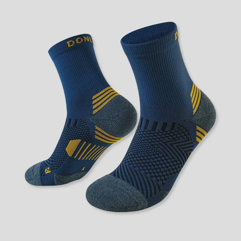 Chaussettes de compression quart de cercle à blocs de couleur néon (6 paires) - Bleu foncé - UE35-39 (US2-6) - image 1