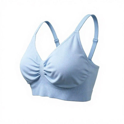 Soutien-gorge sans armatures froncé et sans coutures - Bleu - 3XL - image 3