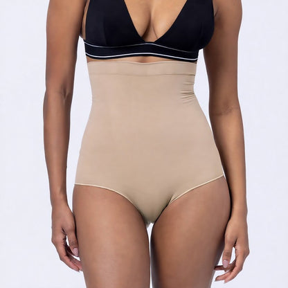 Culotte gainante sans coutures à taille haute et effet ventre plat - Abricot - 4XL/ 5XL - image 2