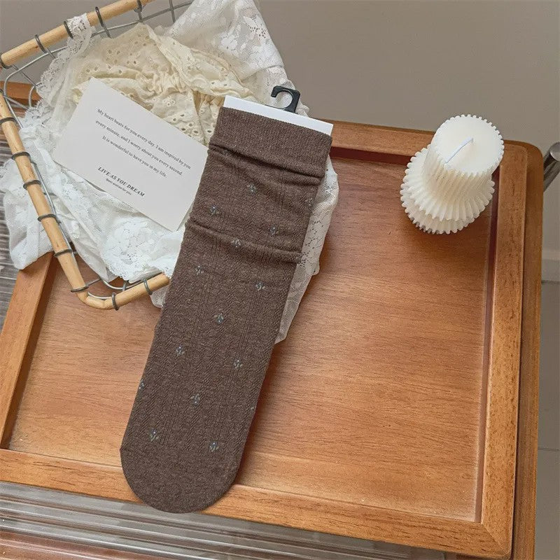 Chaussettes décontractées en mélange de coton (5 paires) - Café - 40 (US2-7) - image 3
