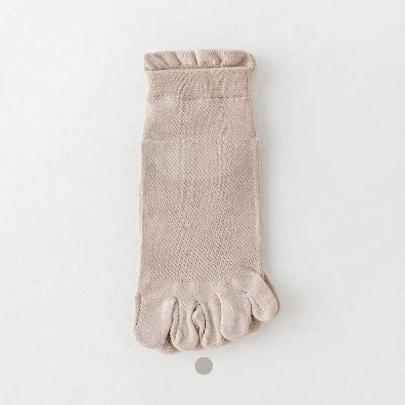 Chaussettes d'alignement respirantes (5 paires) - Café - EU39-44(US6-10) - image 6