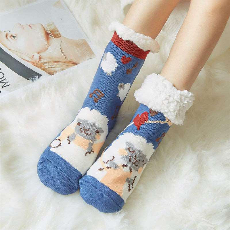 Chaussettes-chaussons d'intérieur Nordic Fox Cozy Sherpa à revers - Bleu - 42(US2-8) - image 4