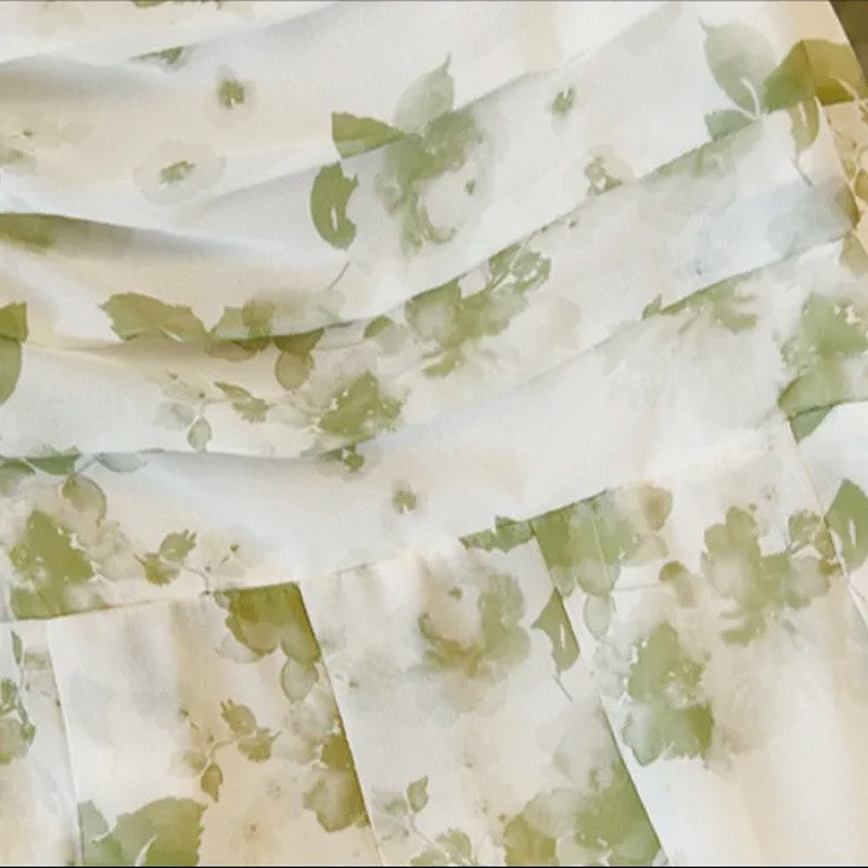 Robe midi à col carré à motif botanique - image 7