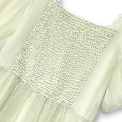 Robe midi à manches bouffantes et lacets - image 3