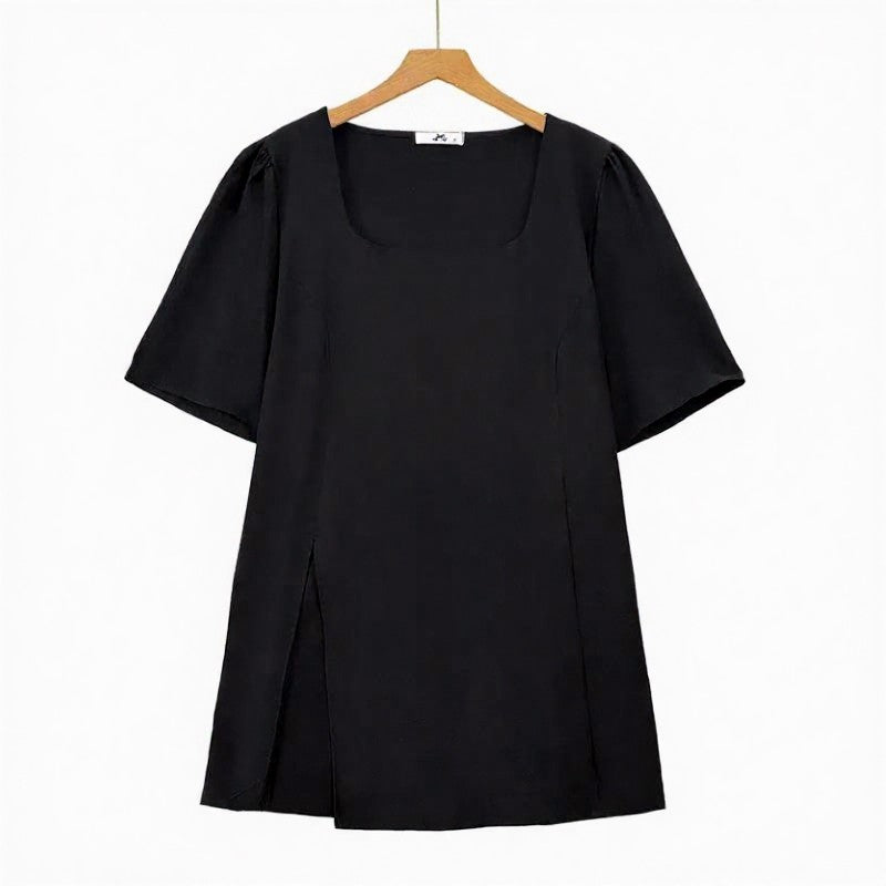 Ensemble pantalon deux pièces minimaliste à col carré et jambes larges - image 1