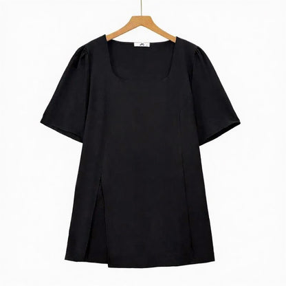 Ensemble pantalon deux pièces minimaliste à col carré et jambes larges - image 1