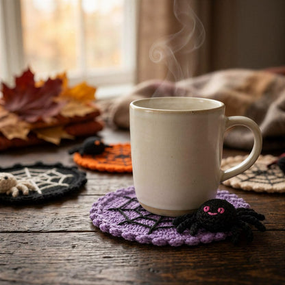 Dessous de verre araignée d'Halloween au crochet - image 1