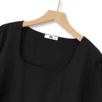 Ensemble pantalon deux pièces minimaliste à col carré et jambes larges - image 3