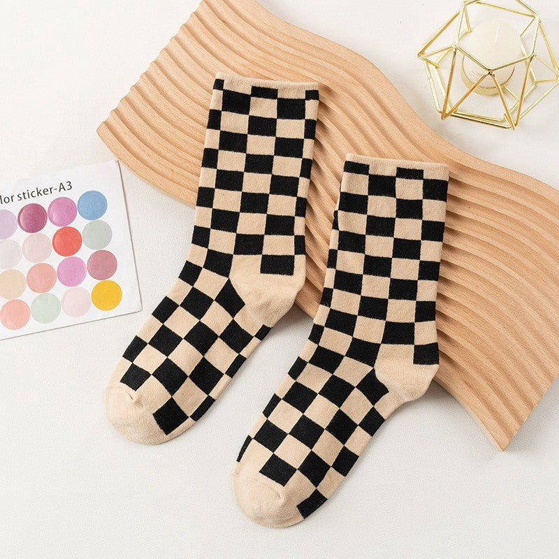 Chaussettes montantes à carreaux (6 paires) - Kaki - 40 (US2-7) - image 3