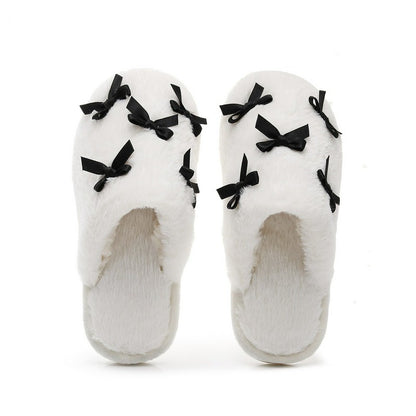 Pantoufles mules en peluche à nœud pour grandes tailles - image 6