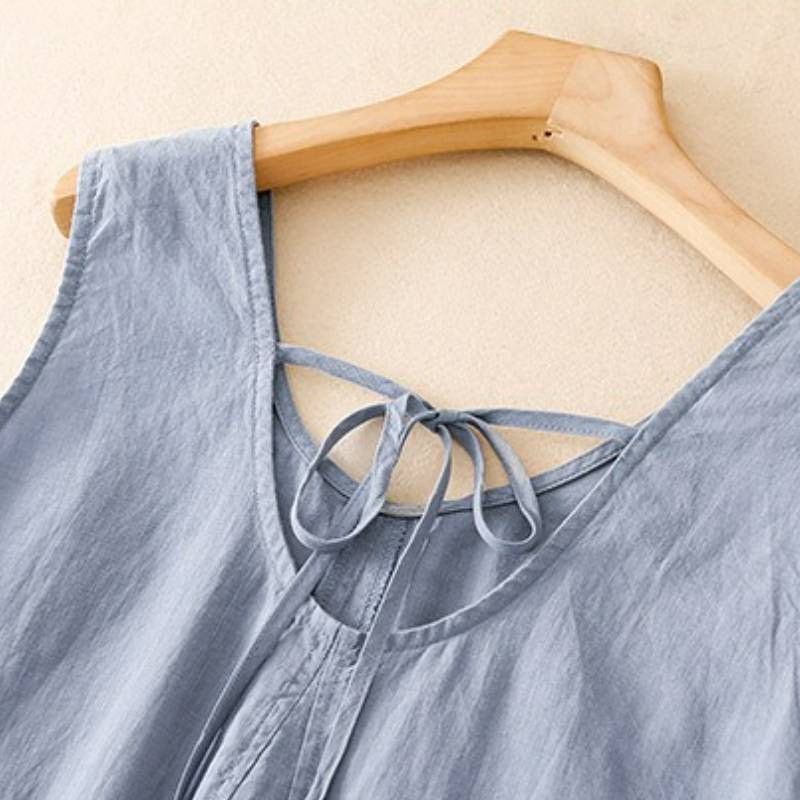 Robe maxi légère en coton à poches - image 9
