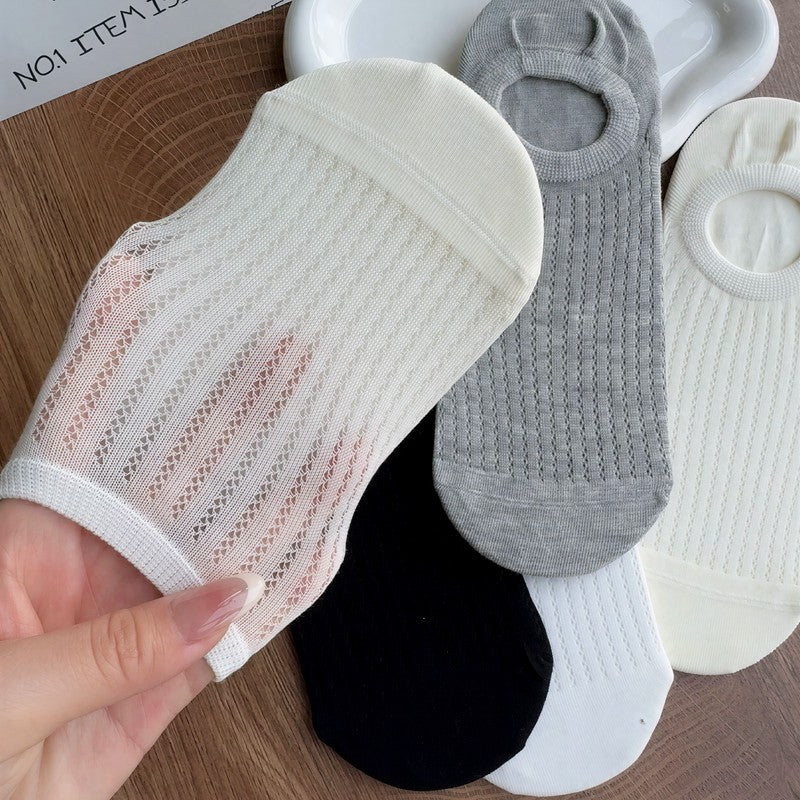 Chaussettes invisibles côtelées et respirantes (4 paires) - image 2