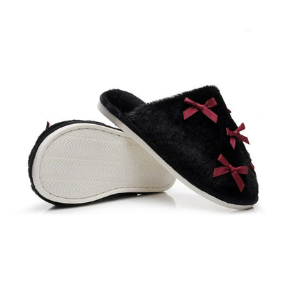 Pantoufles mules en peluche à nœud pour grandes tailles - image 2