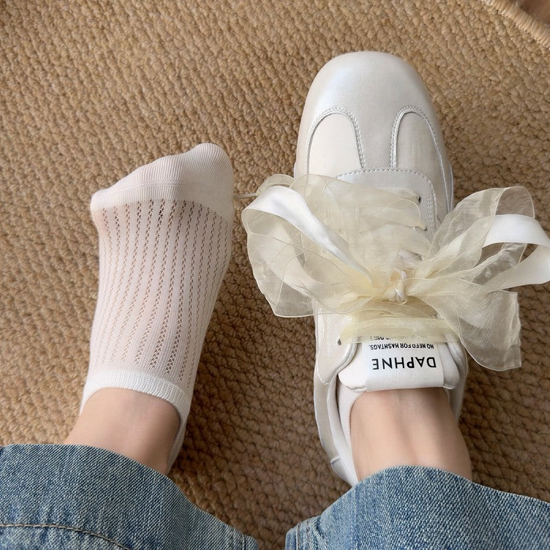 Chaussettes invisibles côtelées et respirantes (4 paires) - image 3