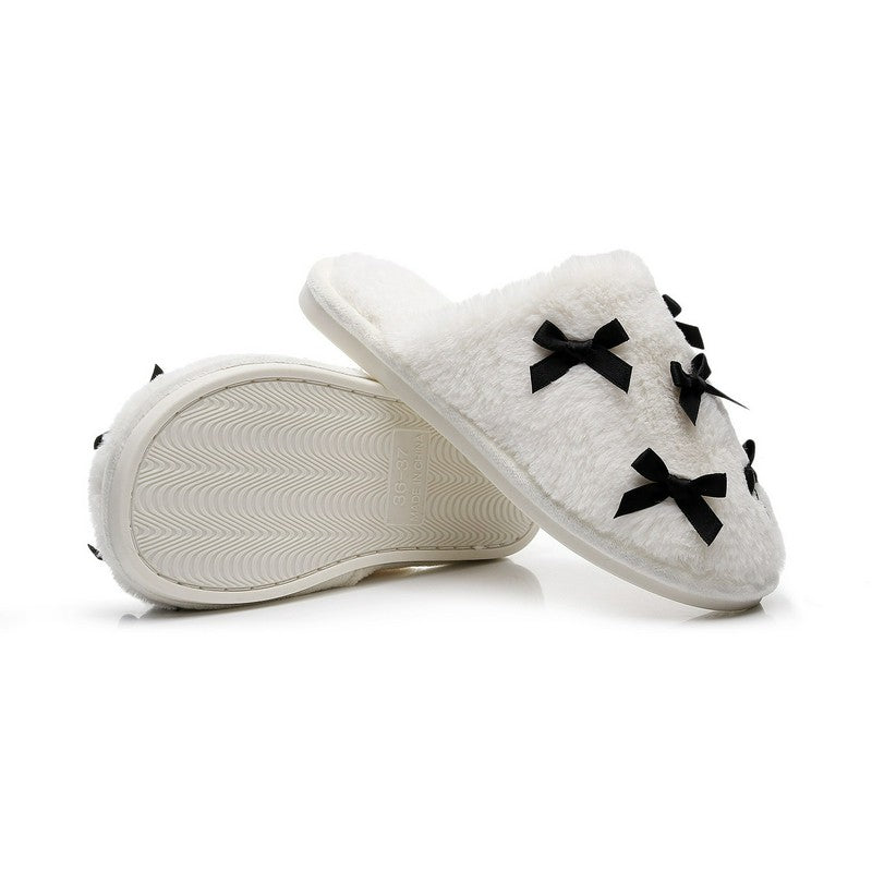 Pantoufles mules en peluche à nœud pour grandes tailles - image 5