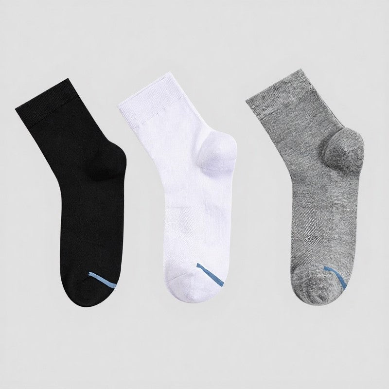 Chaussettes montantes respirantes de couleur unie (3 paires) - image 1