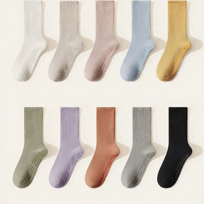 Chaussettes de yoga en mélange de coton côtelé doux (4 paires) - image 13