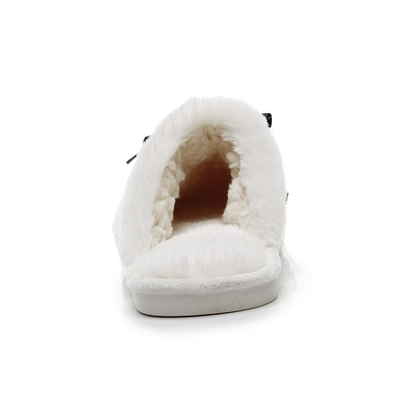 Pantoufles mules en peluche à nœud pour grandes tailles - image 8