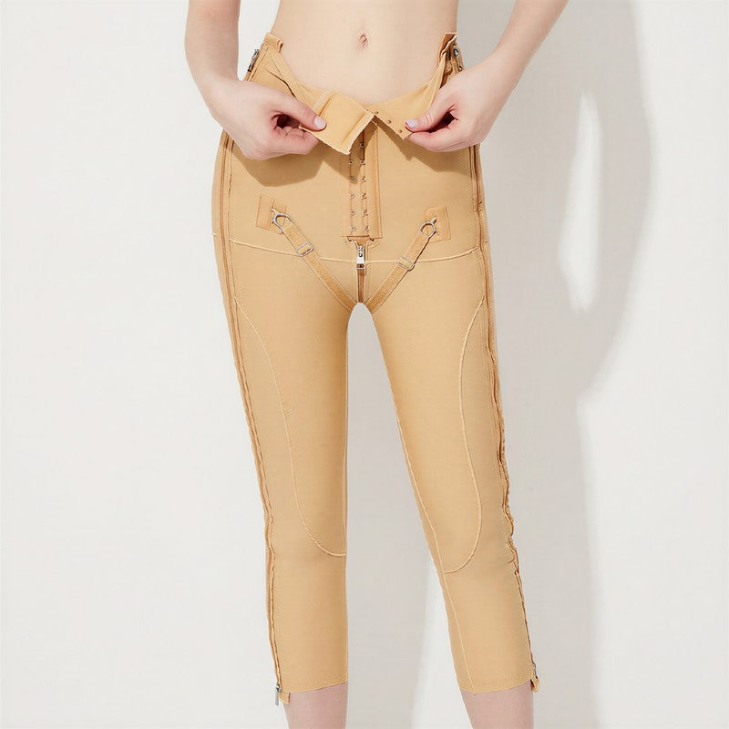 Pantalon Capri gainant taille haute à double fermeture éclair ajustable - image 6
