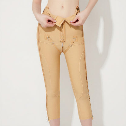 Pantalon Capri gainant taille haute à double fermeture éclair ajustable - image 6