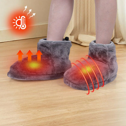 Chaussettes-chaussons chauffantes en tricot peluche douillet - image 4