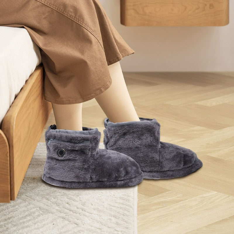 Chaussettes-chaussons chauffantes en tricot peluche douillet - image 3