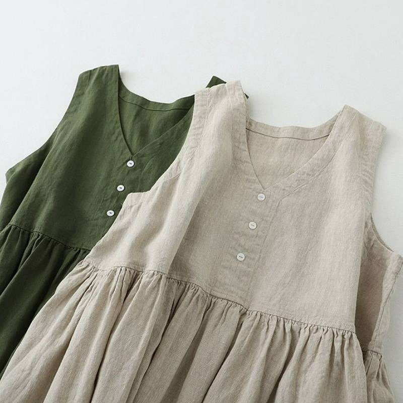 Robe midi texturée à boutons sur le devant - image 8