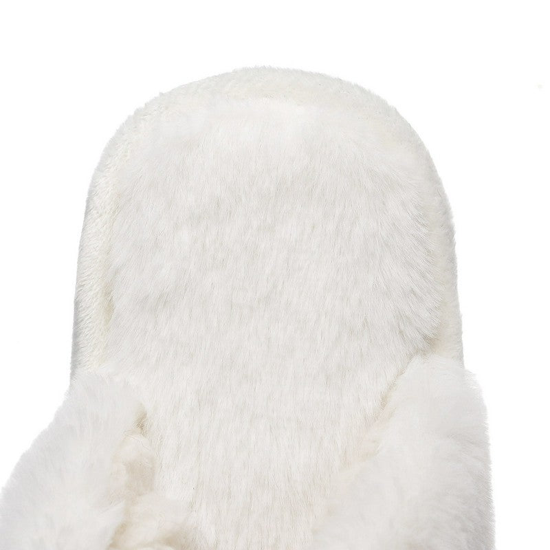 Pantoufles mules en peluche à nœud pour grandes tailles - image 7