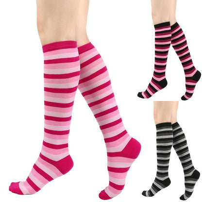 Chaussettes hautes à rayures douces (3 paires) - Multicolore - One Size - image 0