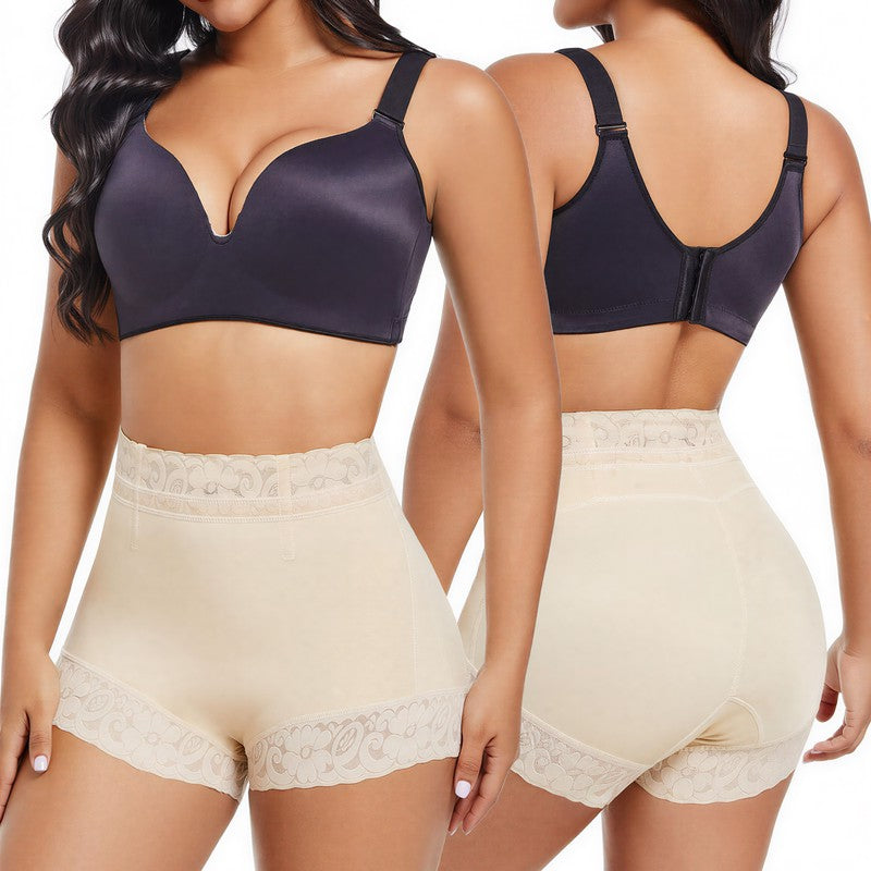 Culottes confortables en dentelle taille haute - Nu - 3XL - image 3