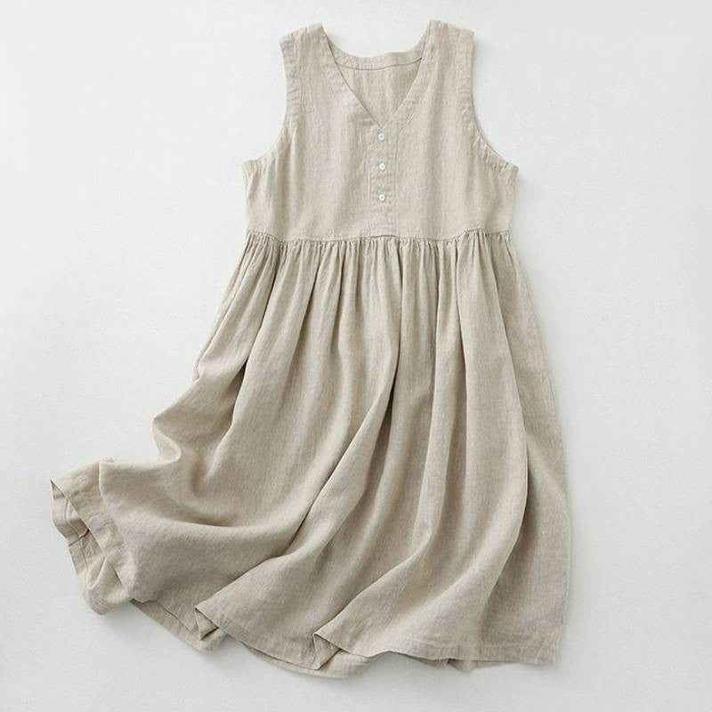 Robe midi texturée à boutons sur le devant - image 11