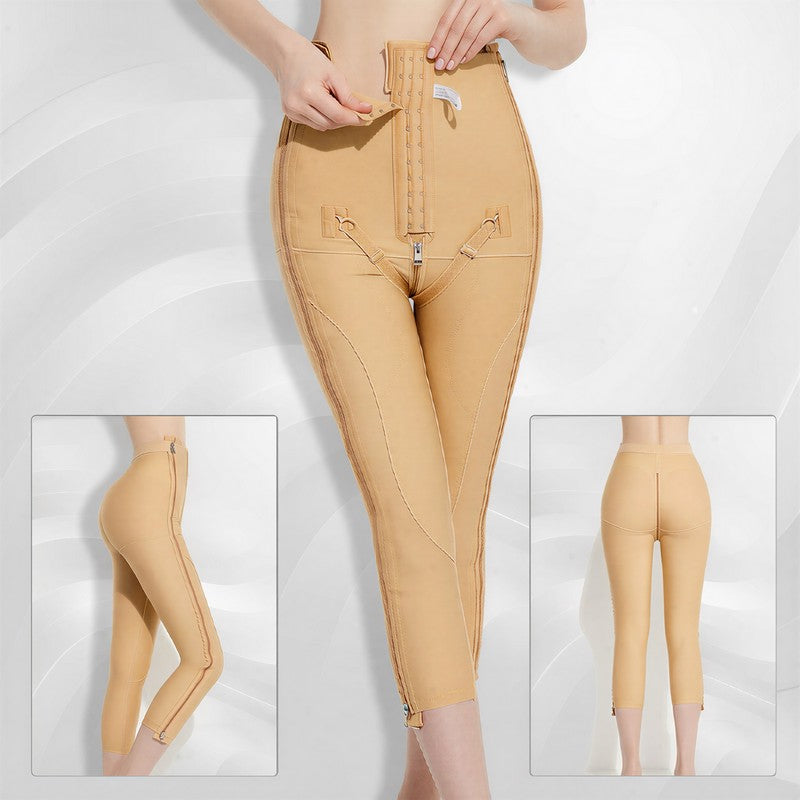 Pantalon Capri gainant taille haute à double fermeture éclair ajustable - image 9