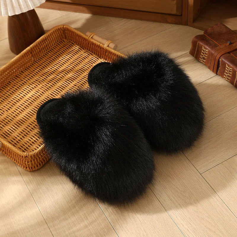 Pantoufles en peluche rose poudré grandes tailles - image 10