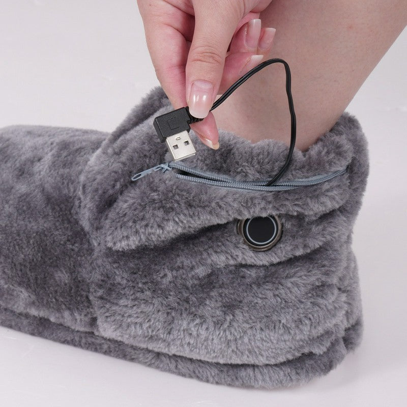 Chaussettes-chaussons chauffantes en tricot peluche douillet - image 7