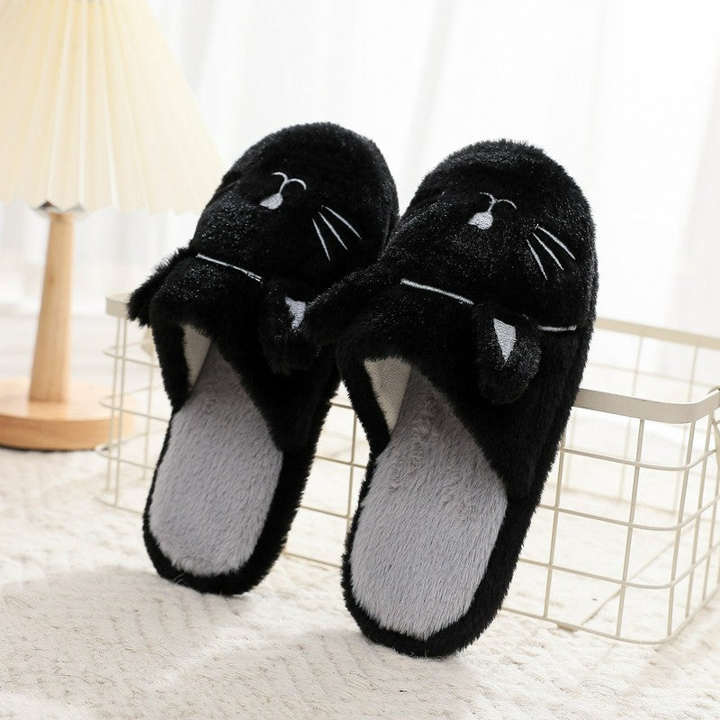 Pantoufles en peluche Cozy Cat - Noir - EU44-45(US10-11) - image 1