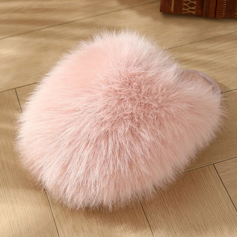 Pantoufles en peluche rose poudré grandes tailles - image 12