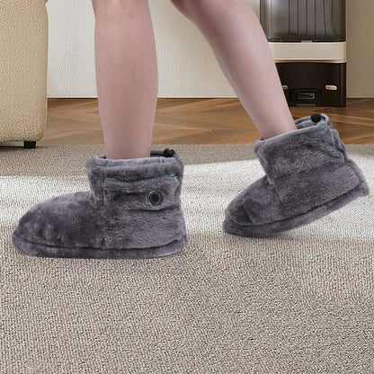 Chaussettes-chaussons chauffantes en tricot peluche douillet - image 2