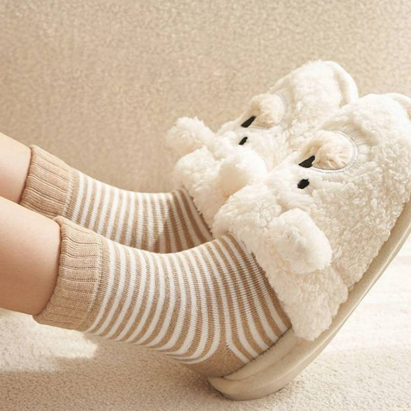 Chaussettes courtes rayées en éponge douces (5 paires) - image 4
