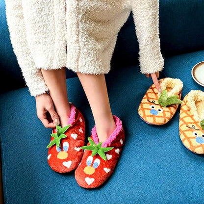Chaussettes-chaussons en polaire corail à motif fleurs de tomate - image 0