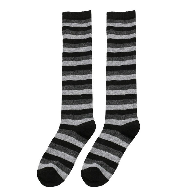 Chaussettes hautes à rayures douces (3 paires) - Gris foncé - One Size - image 4